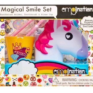 Emojination Magical Smile 3 Piece Toothbrush Set - unicorn